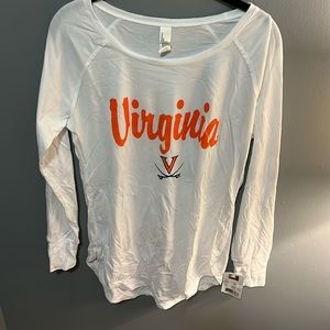 District UVA White Long Sleeve Tunic Tee Shirt L Large